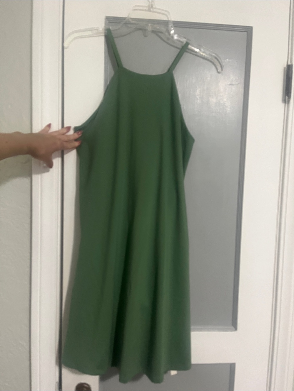 Madewell Flex 2.0 Fitness Dress Sage Green with Thin Straps